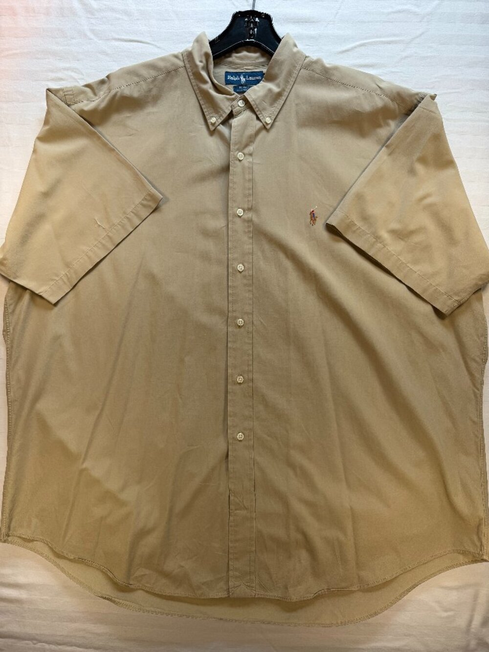 Ralph Lauren Khaki Short Sleeve Button-Down, Men's XXL, SKU A-0005